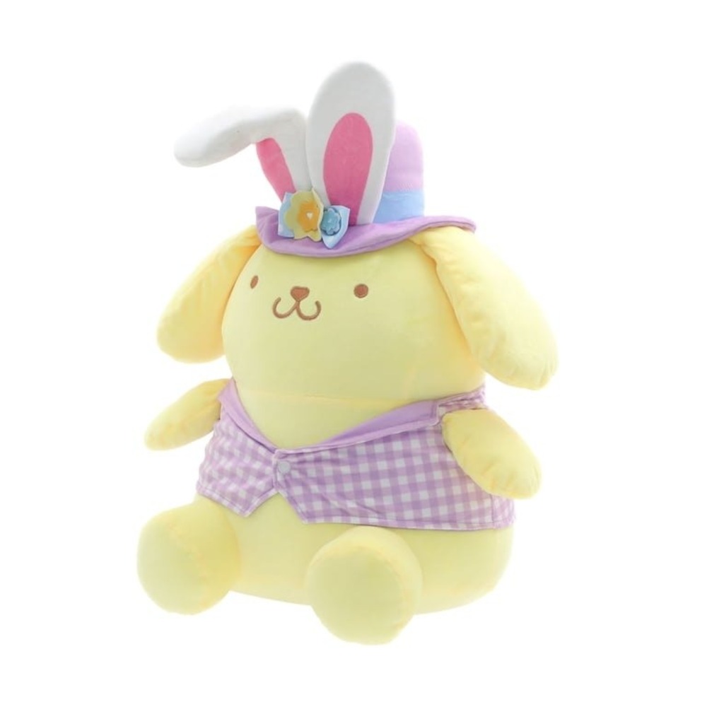 Plush Toy Unisex 13.5" Yellow New Easter Pompompurin Bunny Ears Gingham Vest